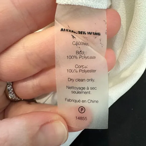 T by Alexander Wang Crepe Cold Shoulder Top - New with Tags - Women's size 10 - Picture 7 of 8